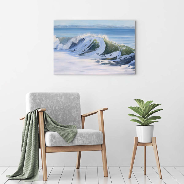 3 12x12 Abstract Canvas Prints, Coastal Wall Art, Abstract