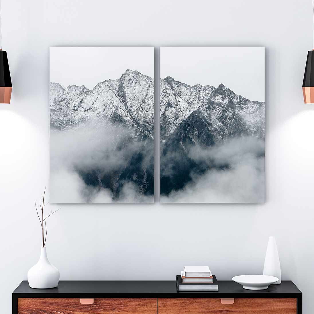 2 panel canvas art set print cloud 16x24 inch wall painting on